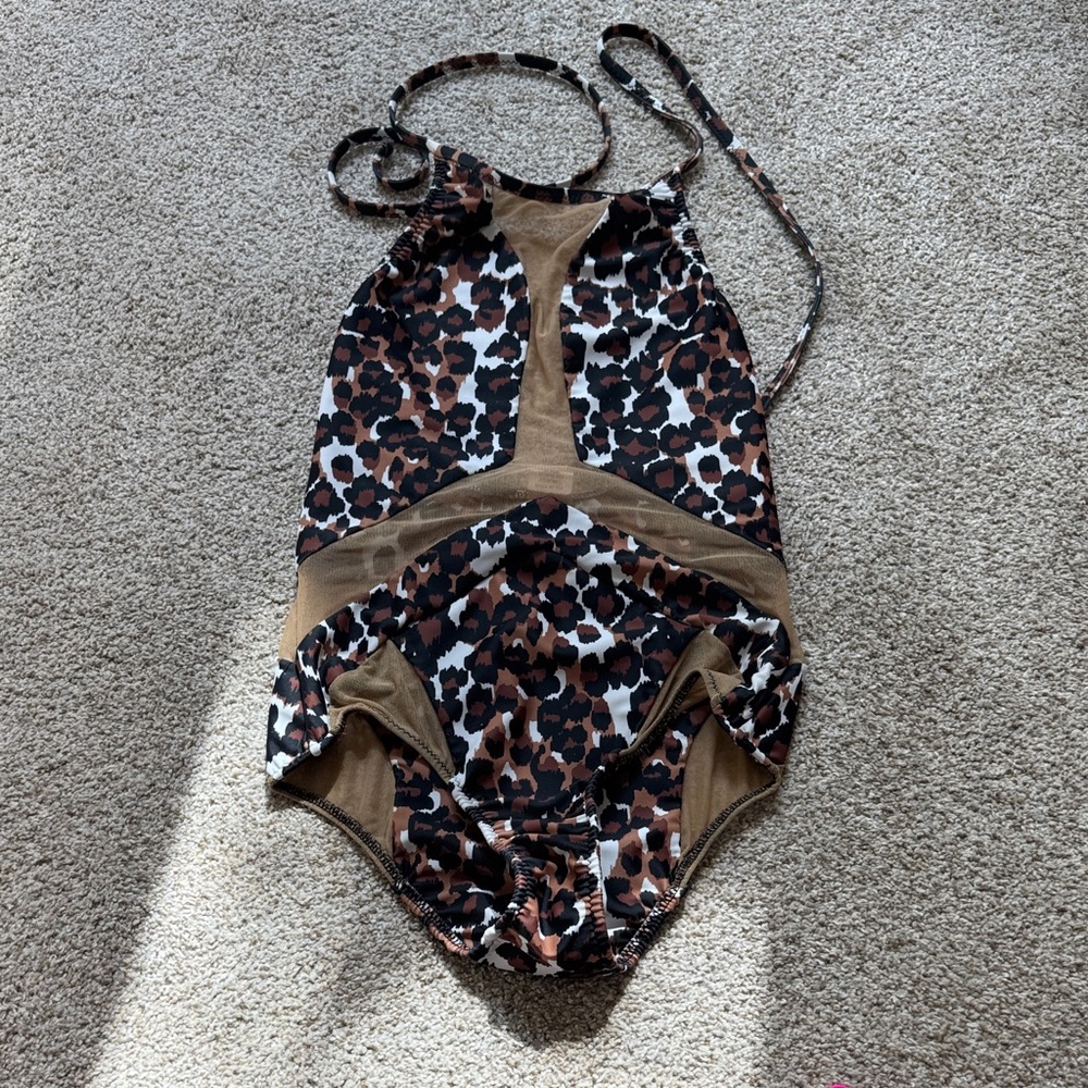Noelle Brown and Black Leopard Print Swimsuit